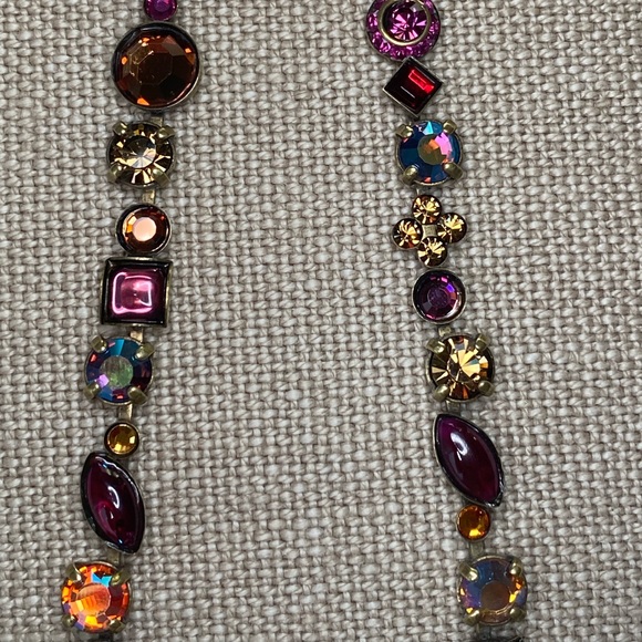 VTG Sorrelli Purple, Orange & Aurora Borealis Crystal Classic Line Necklace - Picture 12 of 16